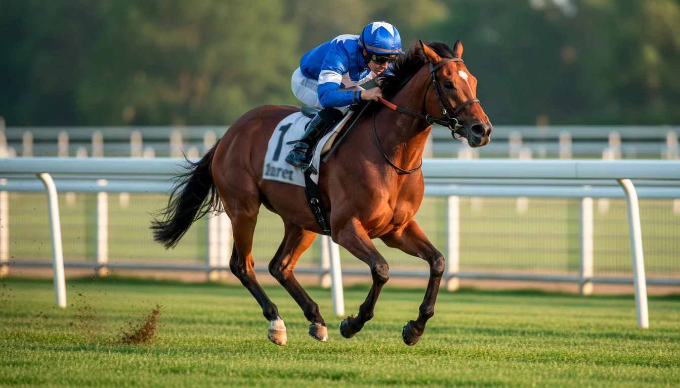 Pferdewetten Formanalyse - Nahaufnahme eines Rennpferdes beim Aufgalopp